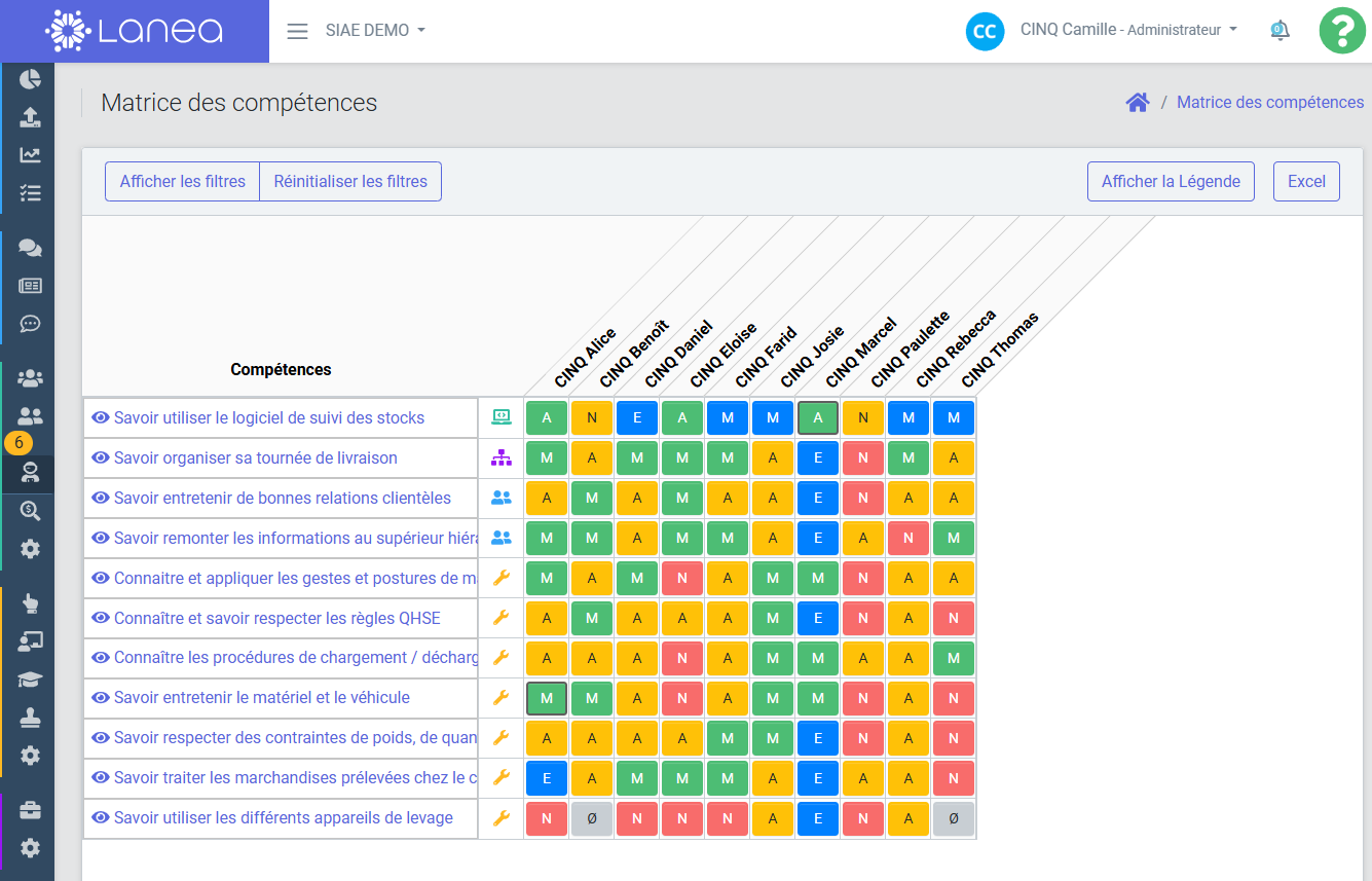 Application web Lanea insertion