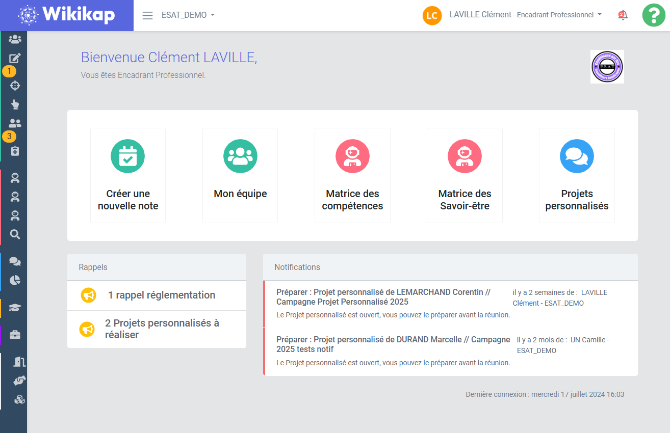 Wikikap, 1ère application de carnet de parcours et de compétences. Editée dès 2017 par Sayaris, Wikikap accompagne la transformation de votre ESAT dans une logique de GPEC